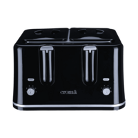 Croma 1740W 4 Slice Pop-Up Toaster with Removable Crumb Tray (Black)