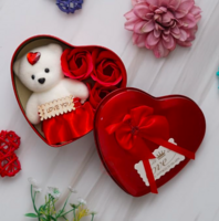 eCraftIndia Heart Shaped Valentines Day Gift Box with I Love You Message Teddy Bear 3 Red Roses| Valentine Gift for Girlfriend Boyfriend Husband Wife|Valentine Day Gifts|Valentine Day Decoration Items