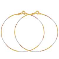 ZAVYA 925 Sterling Silver Designer Triple Tone Rhodium, Gold & Rose Gold Plated Chain Anklet (Pair) | With Certificate of Authenticity & 925 Hallmark | Gift for Women & Girls