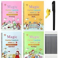 Steal : Add 4 qty Sank Magic Practice Copybook, Number Tracing Book (4 Book+10 Refill+1Pen+1 Grip) Sketch Pad  (60 Sheets)