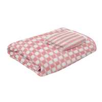 STATUS Contract Microfiber Towels for Bath-Soft Coral Fleece Towel with Hook Quick Dry Super Absorbent-Stripes Bath Towel for Men and Women-70 x 140 cm and Hand Towel 40x60cm (Red)