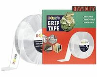 UCRAVO Double Sided Tape Heavy Duty - Multipurpose Removable Traceless Arts and Craft Tape for WallsWashable Reusable Strong Sticky Strips Grip Tape- Heavy Duty (1mm- 3Meter)…