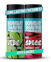 Bombay Shaving Company Body Spray for Men, 150ml each (Pack of 2) - Red Spice and Black Vibe (Packaging may vary)