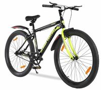 Urban Terrain Galaxy High Performance Steel Mountain Cycles for Men with Rigid Fork and Complete Accessories MTB Bike 26T Single Speed | Ideal for 13+ Years, Unisex, Frame Size : 17 inch, Green