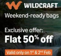 Flat 50% Off on Wildcraft Bags