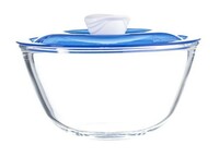 Sanjeev Kapoor Kingston High Borosilicate Mixing Bowl -Bluelid 1 L - Set Of 1 Pcs (location specific)