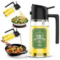 Stewit Olive Oil Dispenser Bottle for Kitchen - 2 in 1 Oil Dispenser and Oil Sprayer for Cooking, Air Fryer, Salad, 500ml Olive Oil Sprayer (Multicolor)