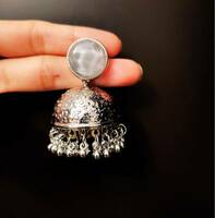 Grey Oxidised Jhumka For Women, @260