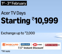 Acer TV Days - Upto 57% off + 7.5% off using IDFC, BOB Cards