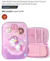 Cable World® New Kids Designer Hardtop Pencil Case for Girls and Women (Multi Color) (Multi Design)