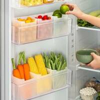 Plastic Fridge Container - 1000 ml  (Pack of 6, White)