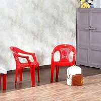 Cello Teddy Comfortable Kids Chair with Backrest for Study Chair|Play|Dining Room|Bedroom|Kids Room|Living Room|Indoor-Outdoor|Dust Free|100% Polypropylene Stackable Chairs, Red 