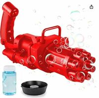 VGRASSP Bubble Launcher Machine Gun Toy | 8 Hole Bubble Maker for Kids with Soap Solution | Portable Handheld Blaster Toy | Indoor and Outdoor Use | Electric Gatling Gun - Color As Per Stock