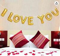 AMFIN (17 Inch) Alphabet Letter I Love You Foil Balloon - Golden