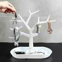 (Stylish key holder)wolpin Plastic Tree Key Holders With Tray For Dressing Table Home Decor Hallway Multiple Key Hanger