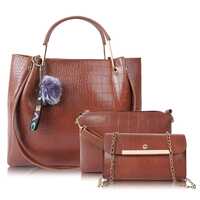 Envias Leatherette Handbags For Women's Ladies Combo Of 3