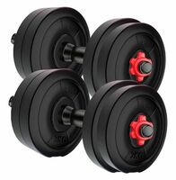 Amazon Brand - Symactive Pvc 20 Kg Adjustable Dumbbells Fitness Kit For Full Body Workout (2 Kg X 4 + 3 Kg X 4 Kg Pvc Weight, One Pair 14'' Dumbbell Rods&Nuts),Black