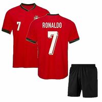 Sports Portug 2024 Football Jerseys Ronaldo 7 Home with Shorts (Kid's, Boy's& Men)