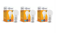 Wipro 10 W Standard B22 LED Bulb  (White, Pack of 3)