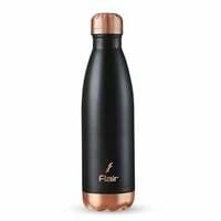 Flair Spark Vacuum Insulated Steel Water Bottle (500 Ml, Black)