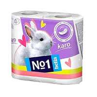 Bella No1 Karo Toilet Tissue Paper | 2 Layers Extra Soft | Family Pack of 4 | 150 Sheets Each