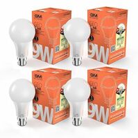 GM GEO 9 Watt LED BULB, 6500K White Cool Day Light Bulb Pack of 4