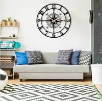 AVVIC MART Stylish Metal Wall Clock for Living Room, Bedroom, Office, Kitchen, Home and Hall | Antique Fancy Big Size Modern Wall Watch for Home Decor (20CM)