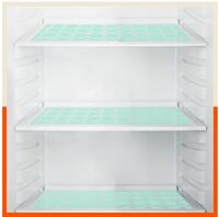 Fridge Mats by Bathla - 45cm x 30cm Mats for Kitchen, Drawer, Bathroom, Table, Fridge | Temperature Resistant | Multipurpose, Washable, Reusable | Non-Slip | Abstract Texture | (VIDA, 425 GSM, Teal)