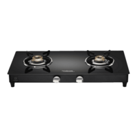 Hindware ARMO Plus Toughened Glass Top 2 Burner Manual Gas Stove (Black)