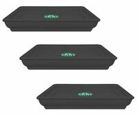 TrustBasket UV Treated Square Bottom Tray(Plate/Saucer) Suitable for 10 inch Square Plastic Pot - Black Color - Set of 3 | Heavy Duty Highly Durable Plant saucerGamla for Indoor Home Decor & Outdoor Balcony Garden