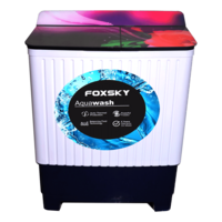 FOXSKY 8 kg Semi-Automatic Top Load Washing Machine with Magic Filter (Aqua Wash, Maroon)