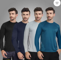 FTX  - Pack of 4 Men Solid Round Neck Polyester Multicolor T-Shirt