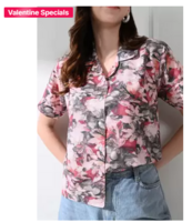 FUBACK Women Regular Fit Printed Lapel Collar Casual Shirt
