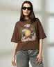 DNMX Women Printed Boxy Fit Crew-Neck T-Shirt