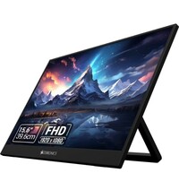 ZEBRONICS 39.62 cm (15.6 inch) Full HD IPS Panel with 180-degree Adjustable Stand, 16:9 Aspect Ratio, 300Nits brightness, 16.7M Colors, Dual Input - Type C + Mini HDMI, Built-in Speakers Portable Monitor
