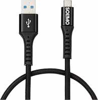 Amazon Brand - Solimo Fast Charging Braided Micro USB Data Cable, Suitable For All Supported Mobile Phones (1 Meter, Black)