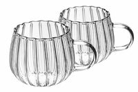 EMERGE Double Wall Transparent Clear, Tea Coffee Mug with Convenient Solid Handle, Glass Coffee Tea Cups, for Warm and Cold Beverage, 250 ML, Coffee Tea Cup (Pack of 2)