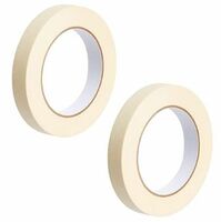 AIPL Masking Tape - 20 Meter Length 12MM / 0.5" - 2 Rolls Per Pack - Easy Tear Tape, Best for Carpenter, Labelling, Painting and leaves no residue after a peel.