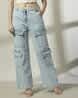 RIO Women Regular Fit Denim Trousers with Flap Pockets