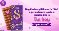 Flipkart Grocery: Buy Cadbury Silk worth Rs.200 and a chance to win Couple's Trip to Turkey