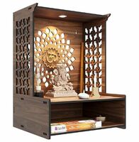 Lightning Deal - Rellon Industries Temple for Home, Mandir for Home for Pooja Mandir for Home Beautiful Wooden Temple for Home Pooja Stand for Home and Office with LED Spot Light mandir (A4)