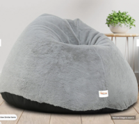 Classic 4XL Fur Bean Bag with Beans in Grey Colour