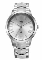 Fastrack Vyb Quartz Analog Silver Dial Steel Sheet Metal Strap Watch for Men-FV30002SM01W