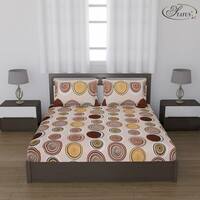 Status Contract -2024 Cotton Rich Double Bedsheet with 2 Pillow Covers for Bed Room, Home, Hotel-120 GSM (Brown)