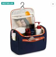 Aspora Multifunctional Extra Large Cosmetic Bag with Hook for Travel, Makeup Organiser, Cosmetic Pouch, Household Grooming Kit, Makeup Bag Blue for Women Cosmetics, Makeup and Jewellery, Medicines, Grooming Vanity Box 