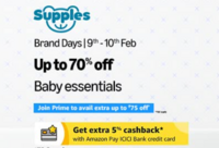 Amazon Supples Brand Days - Upto 70% off on Baby care, Toys & more + Upto 75 off with coupon