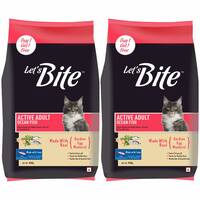 Let's Bite Active Adult Dry Cat Food, 400g (Buy 1 Get 1 Free), Total 800g Pack (Location Specific)