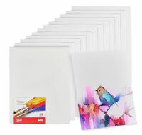 Artlicious Canvases for Painting - Pack of 12, 5 x 7 Inch Blank White Canvas Boards - 100% Cotton Art Panels for Oil, Acrylic & Watercolor Paint