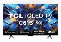 TCL 126 cm (50 inches) 4K Ultra HD Smart QLED Google TV 50C61B (Black)