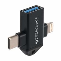 ZEBRONICS OTG2, 2 in 1 Lightning , Type C - USB OTG Converter, USB 3.0, Backward Compatible